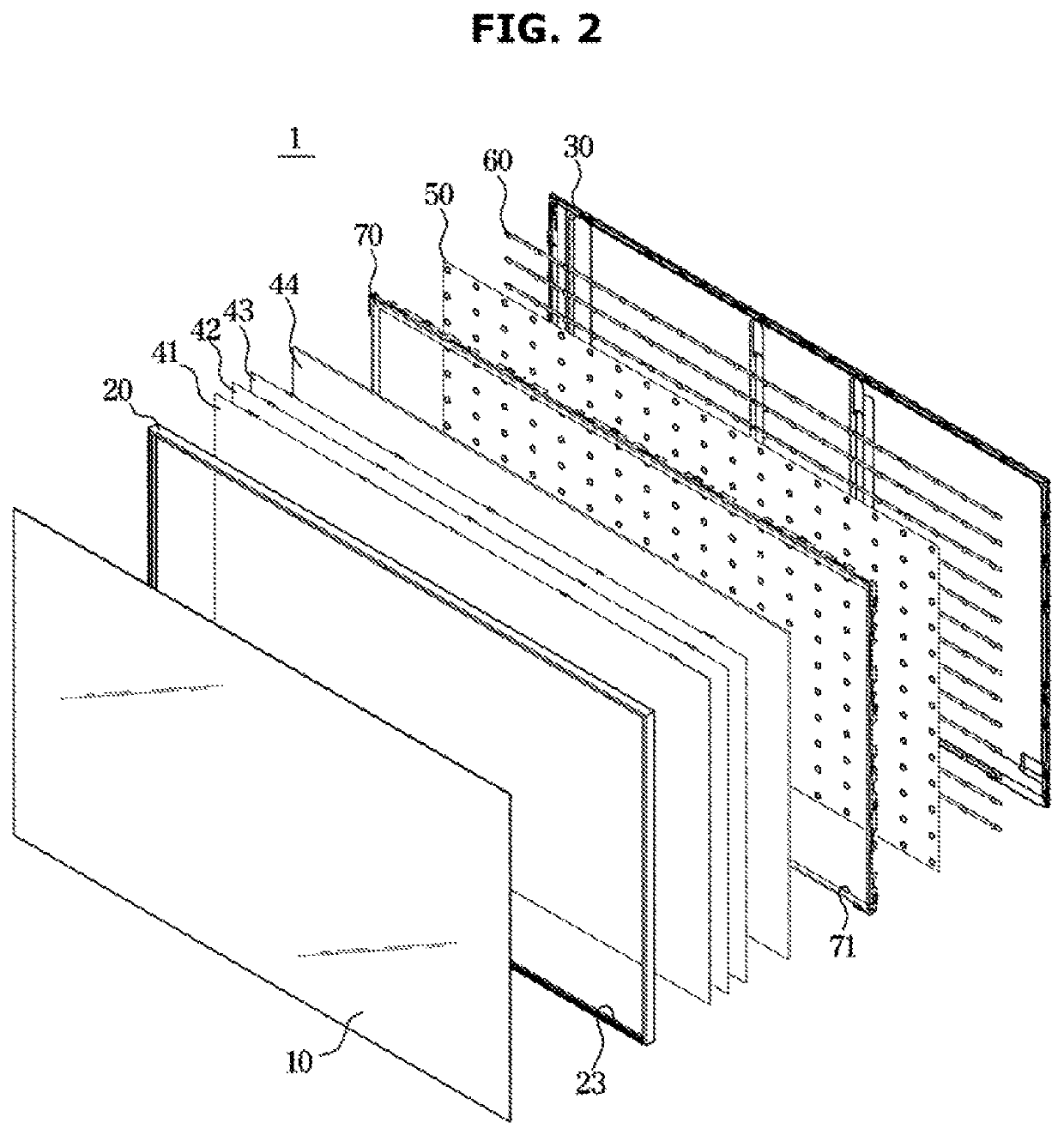 Display apparatus comprising a middle mold frame having a reflector provided with a curved reflective surface