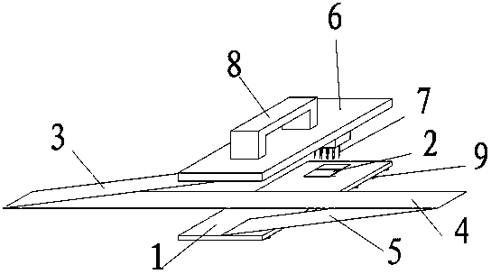 Overlapping device of upper geotechnical cloth of composite geo-membrane