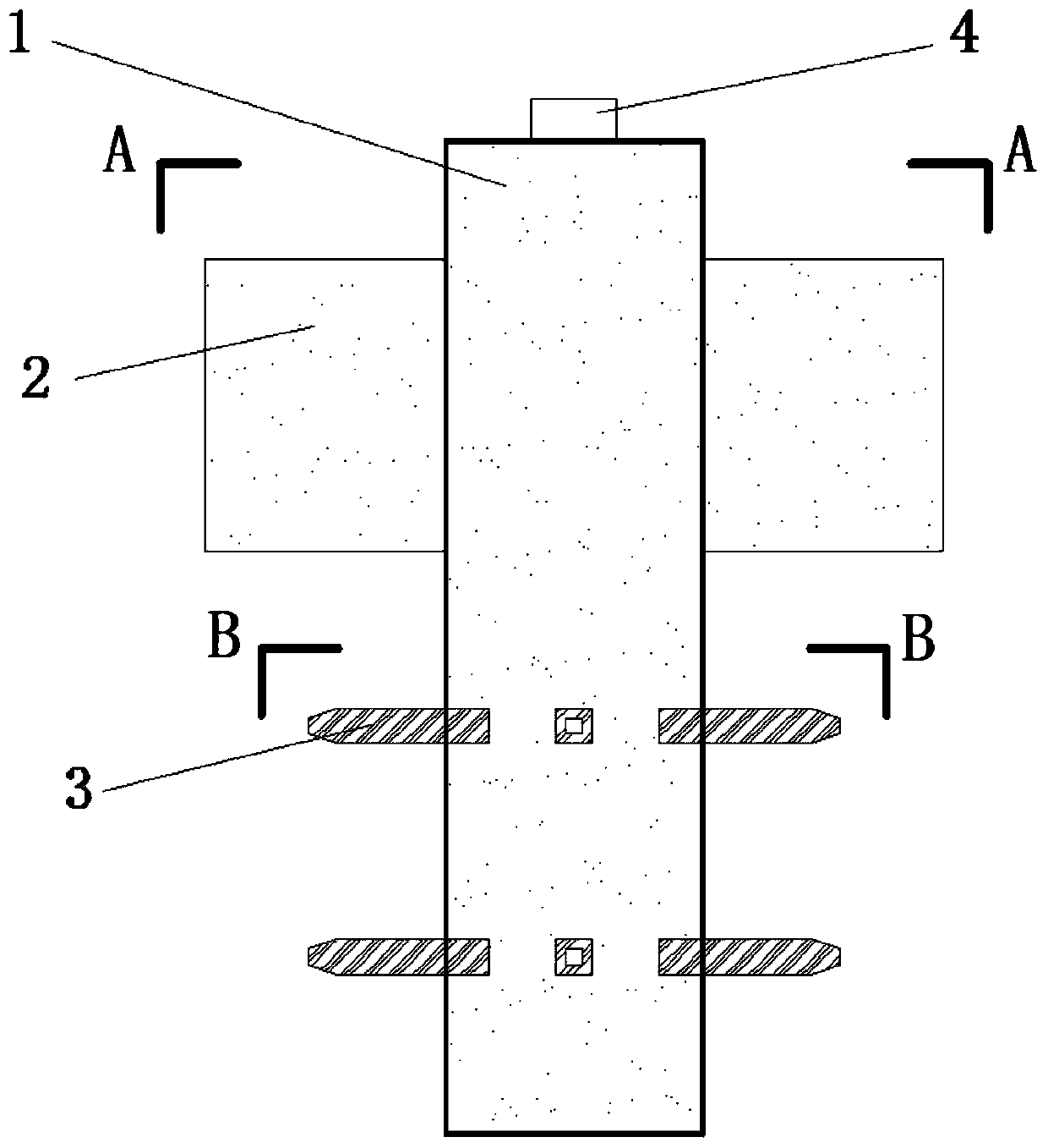 Construction method of prefabricated root key-type wing plate foundation