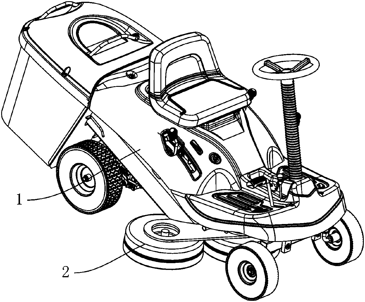 Foldable chassis of mower