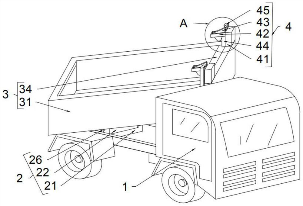 A garbage transfer vehicle with adjustable turning angle