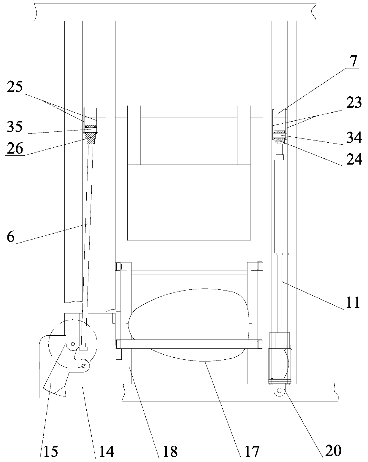 Nursing bed with defecation device