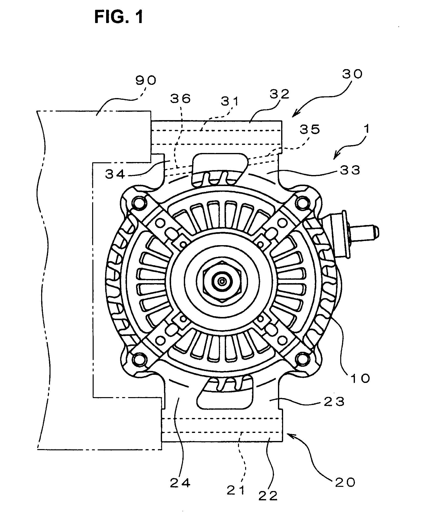 Vehicle-use alternator enabling accurate control of position and attitude of the alternator during an operation of mounting the alternator in a vehicle