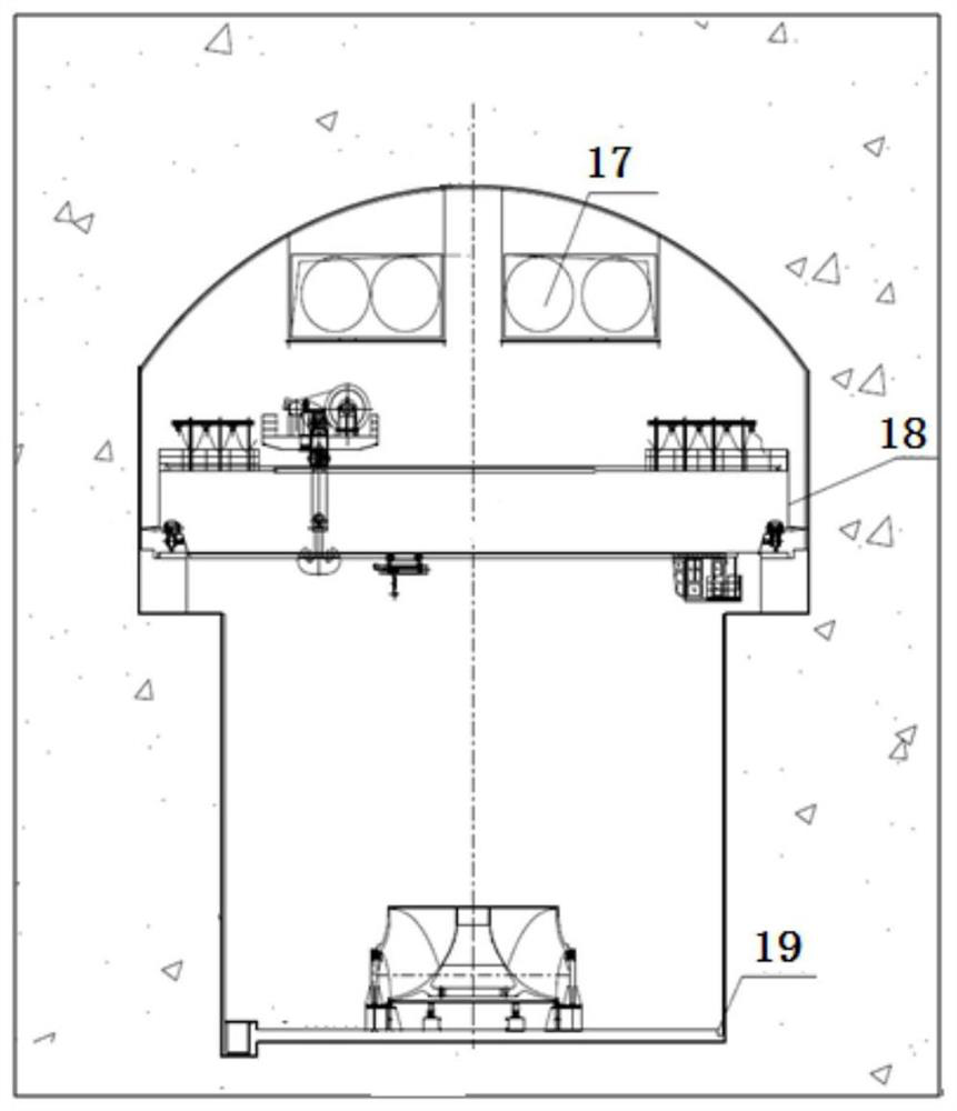 Underground runner on-site processing factory arrangement structure