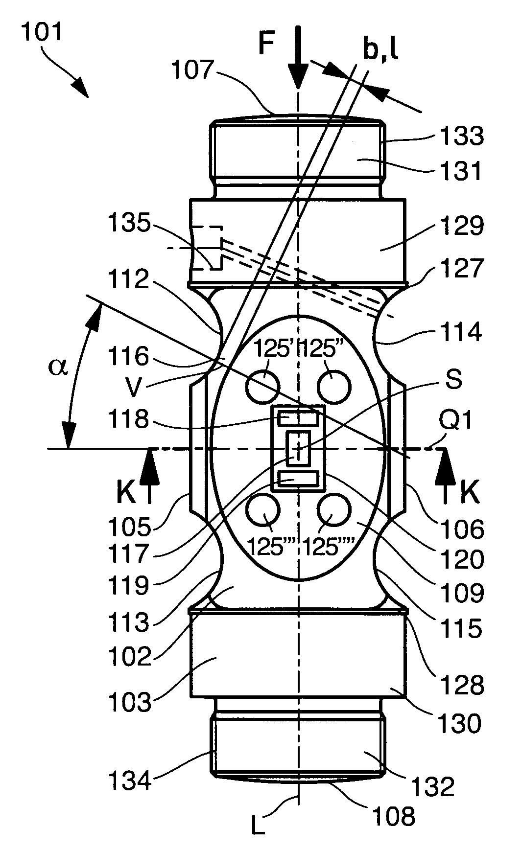 Rod-shaped force transducer with simplified adjustment