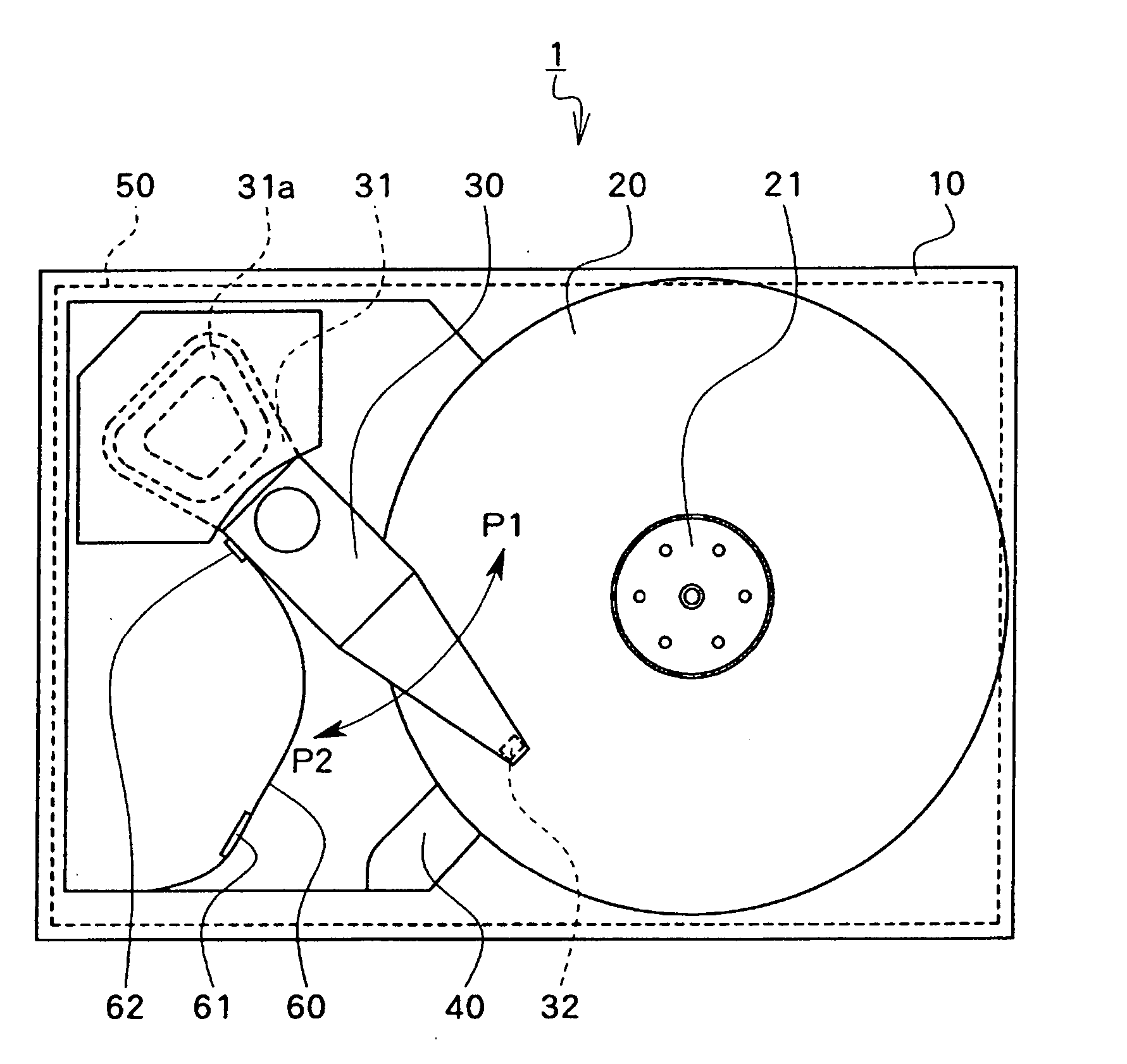 Magnetic disk drive, magnetic disk drive manufacturing method and method of estimating gas amount in magnetic disk drive