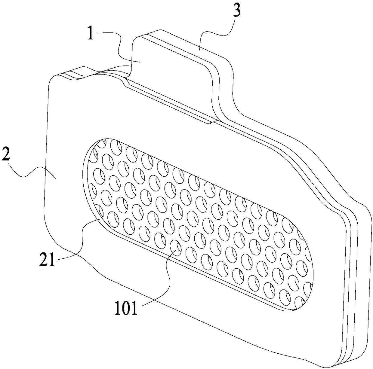 Telephone receiver component and mobile terminal equipment