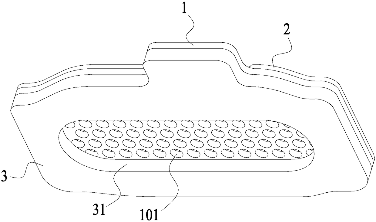 Telephone receiver component and mobile terminal equipment