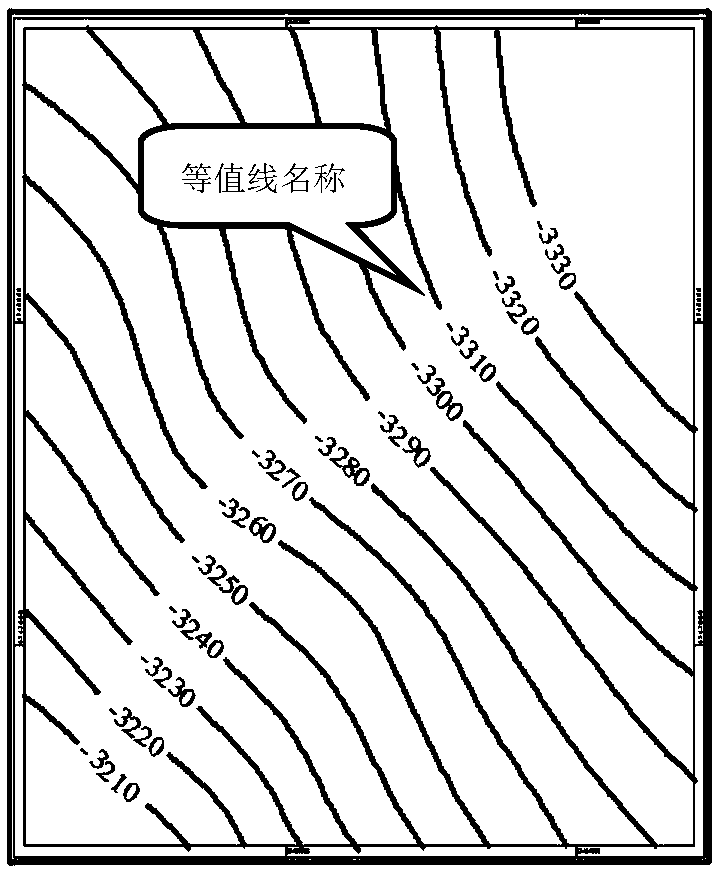 Method and device for calculating isoline name of geological structure map