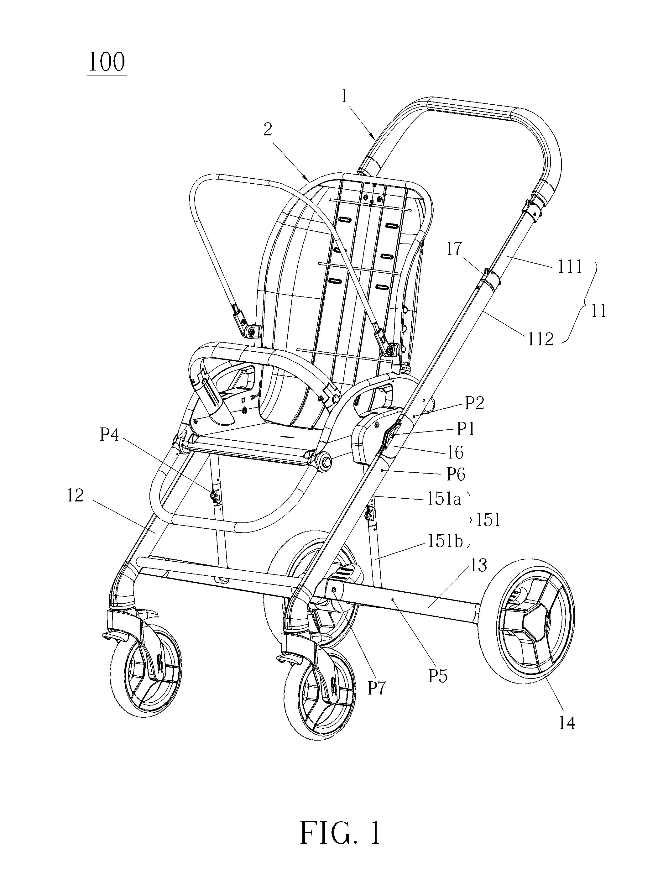 Stroller frame and stroller therewith
