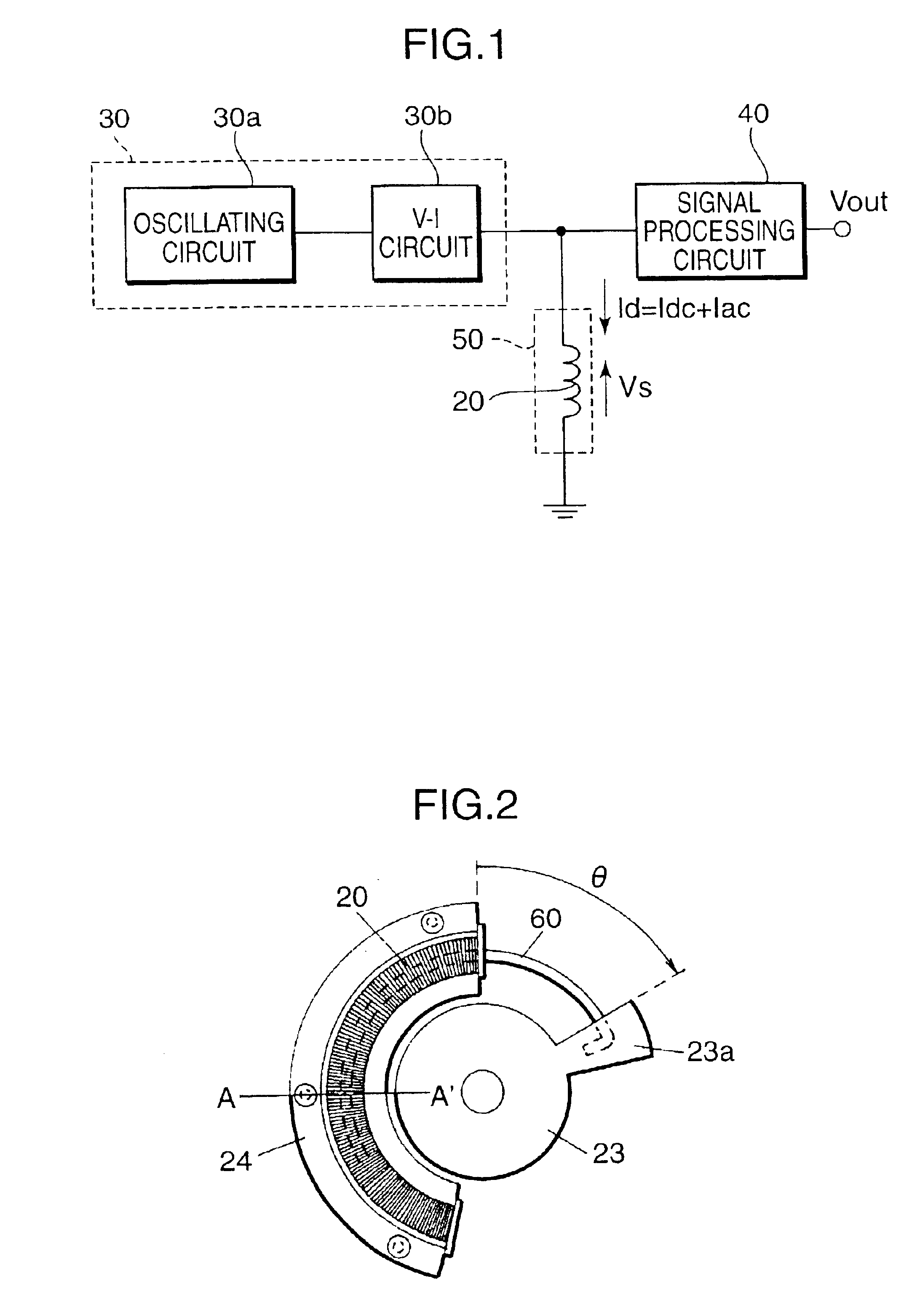 Position sensor to compensate for change of temperature coefficient of impedance of a detection coil