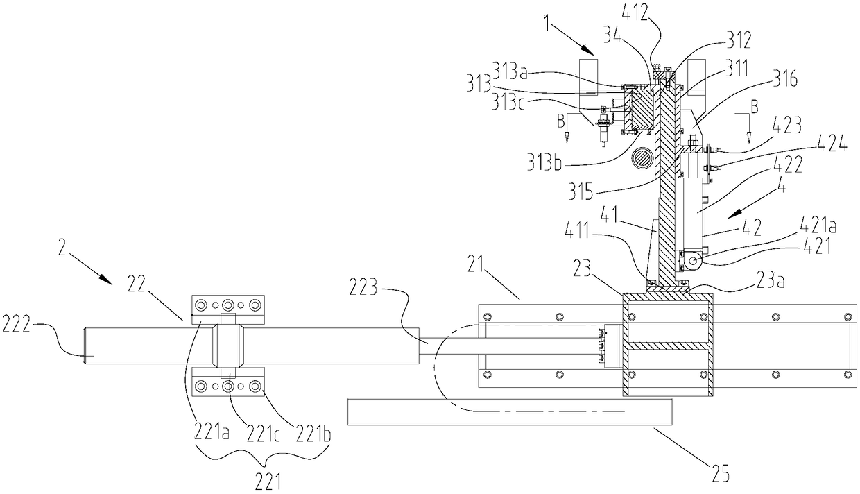 X-directional mechanism of feeding device and feeding device of extruder