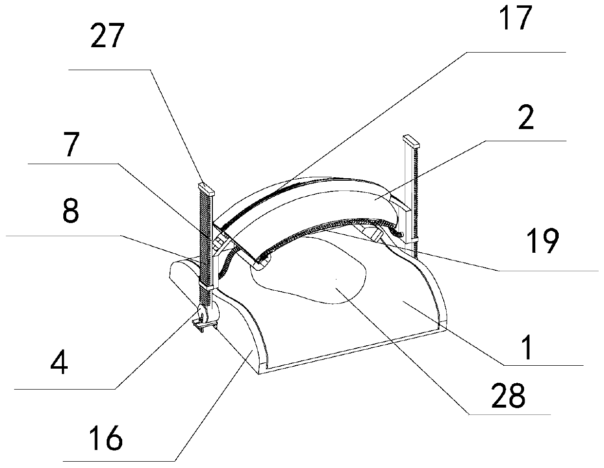 Ice-compress headrest with quick cooling and positioning functions