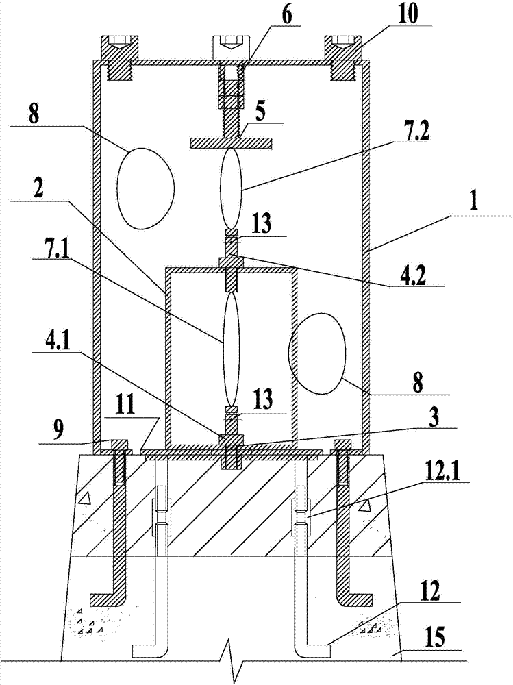 Coaxial protection device for field measurement and spanner thereof