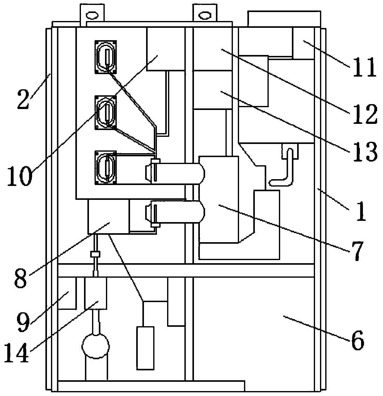 Power electrical switch cabinet with short-circuit protection function