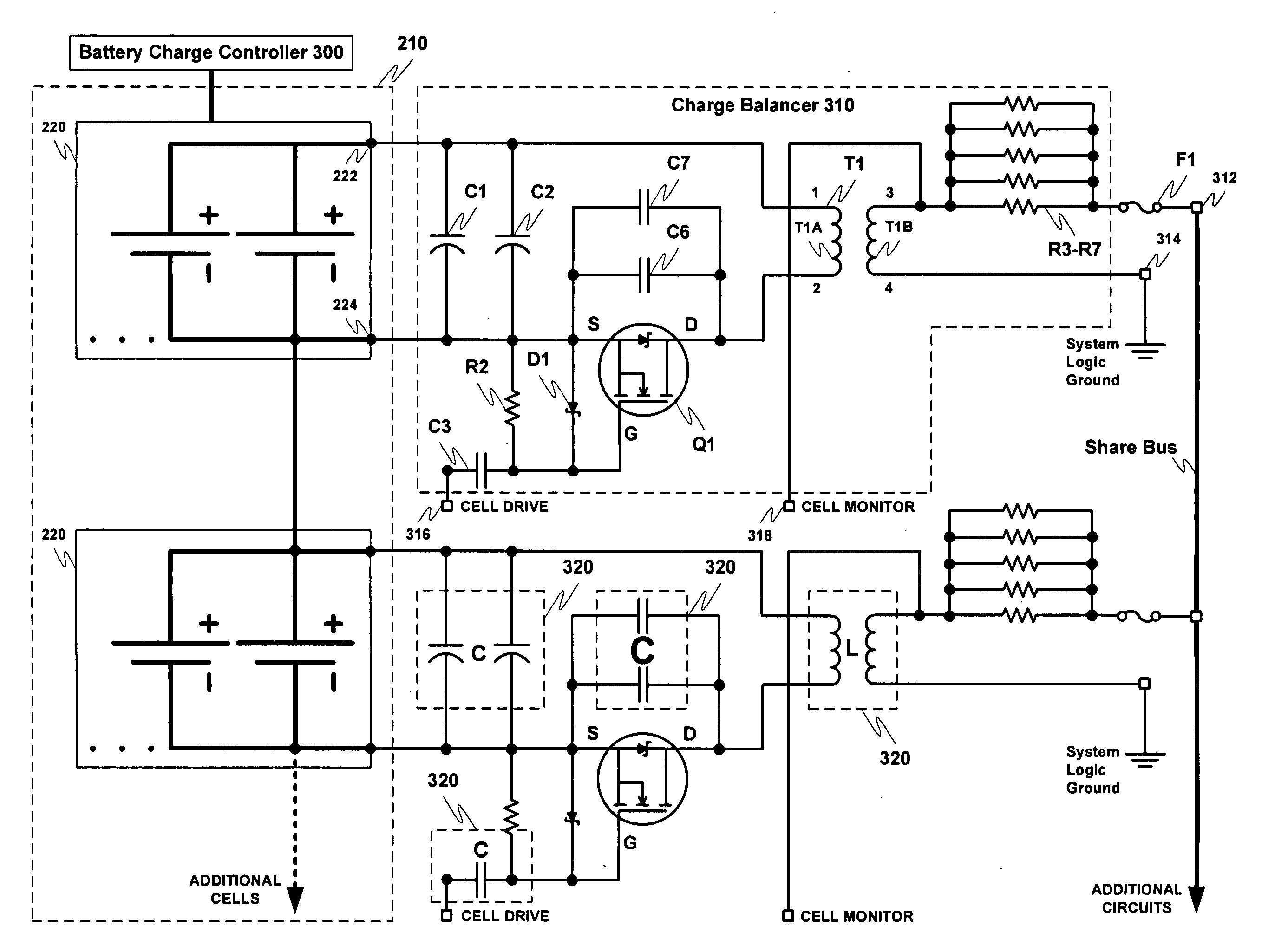Battery balancing including resonant frequency compensation