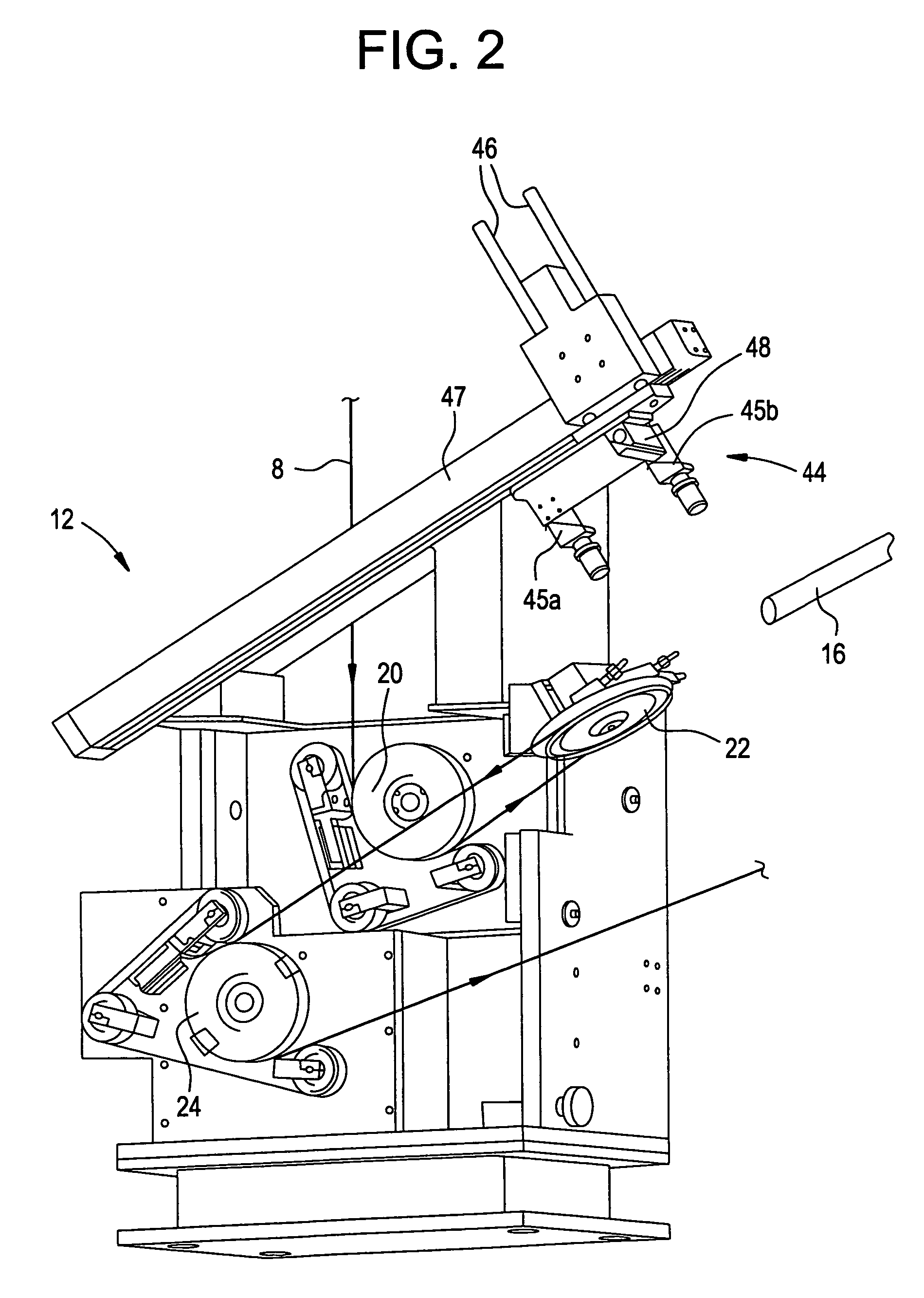 Method and apparatus for tensile testing and rethreading optical fiber during fiber draw