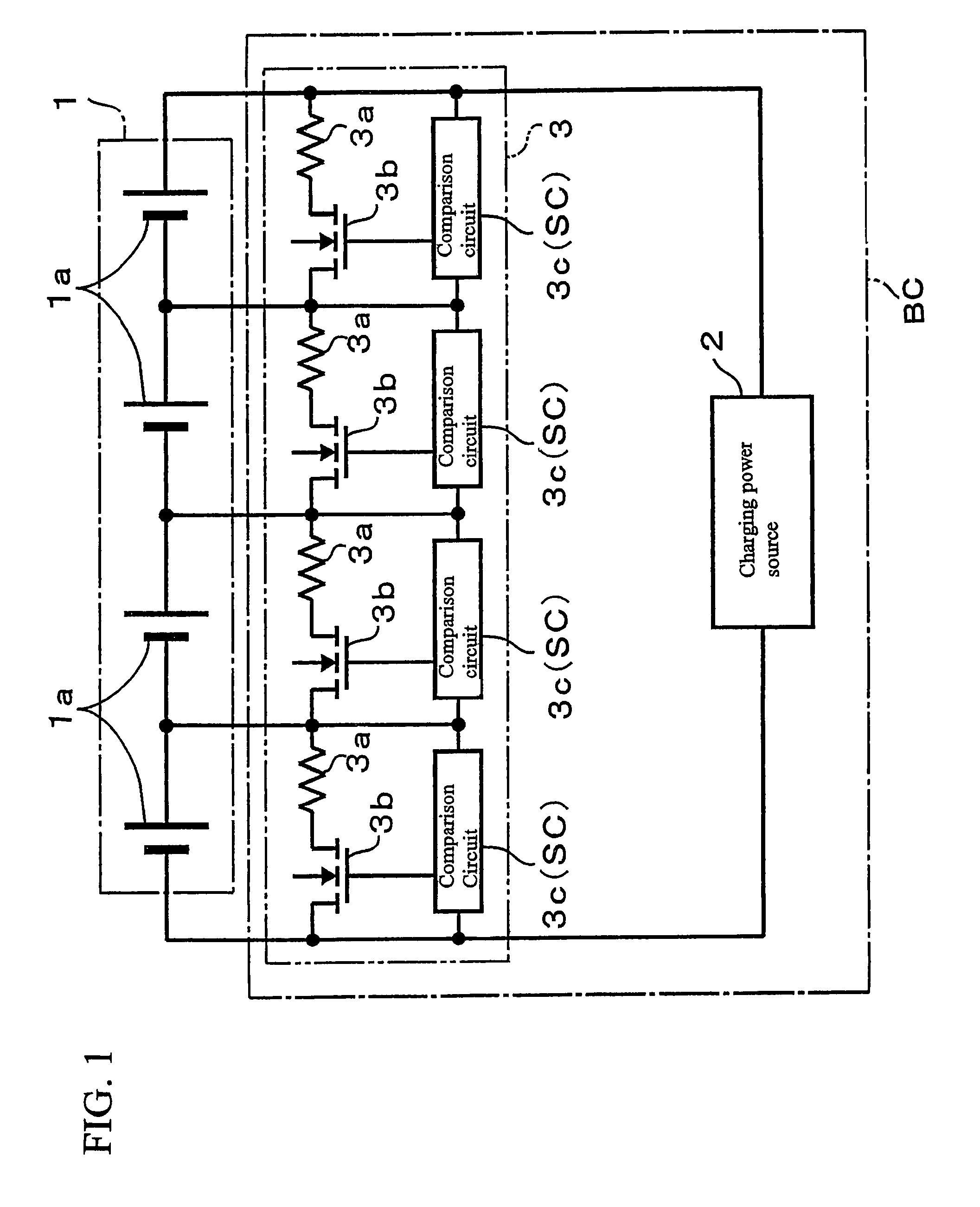 Device for balancing cell voltage for a secondary battery