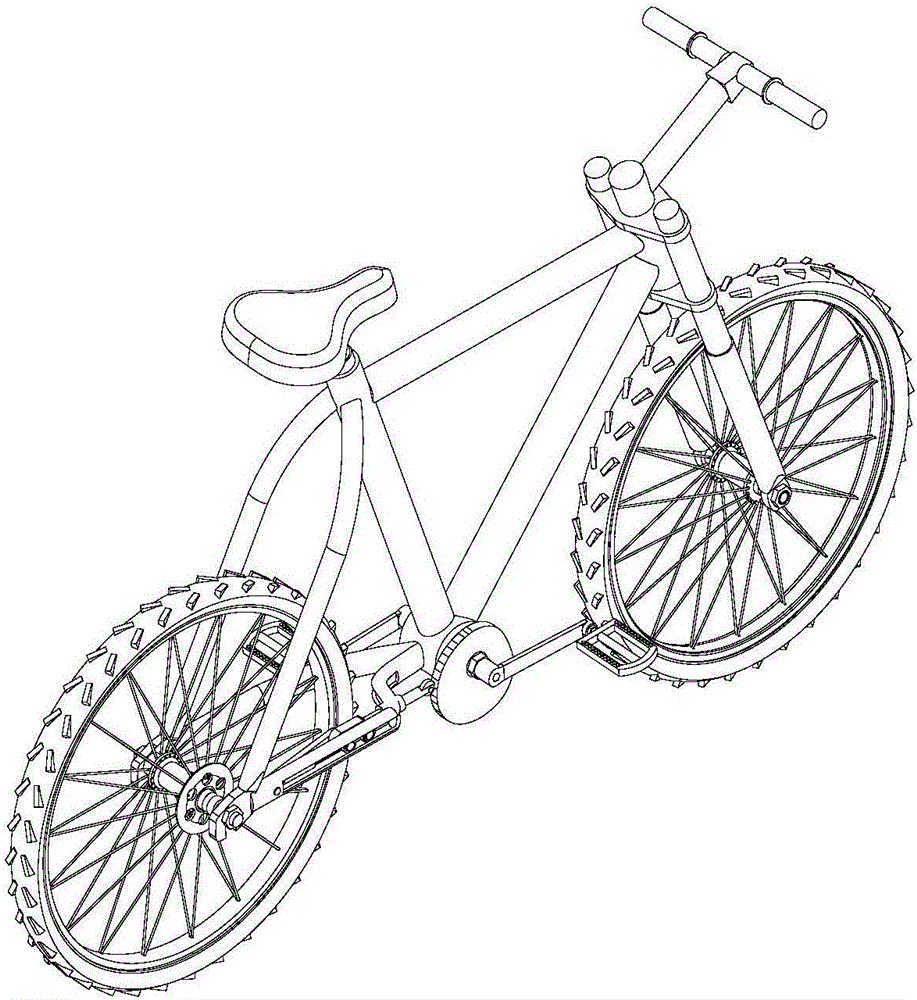Chainless bicycle based on cam-crank-slide bar transmission