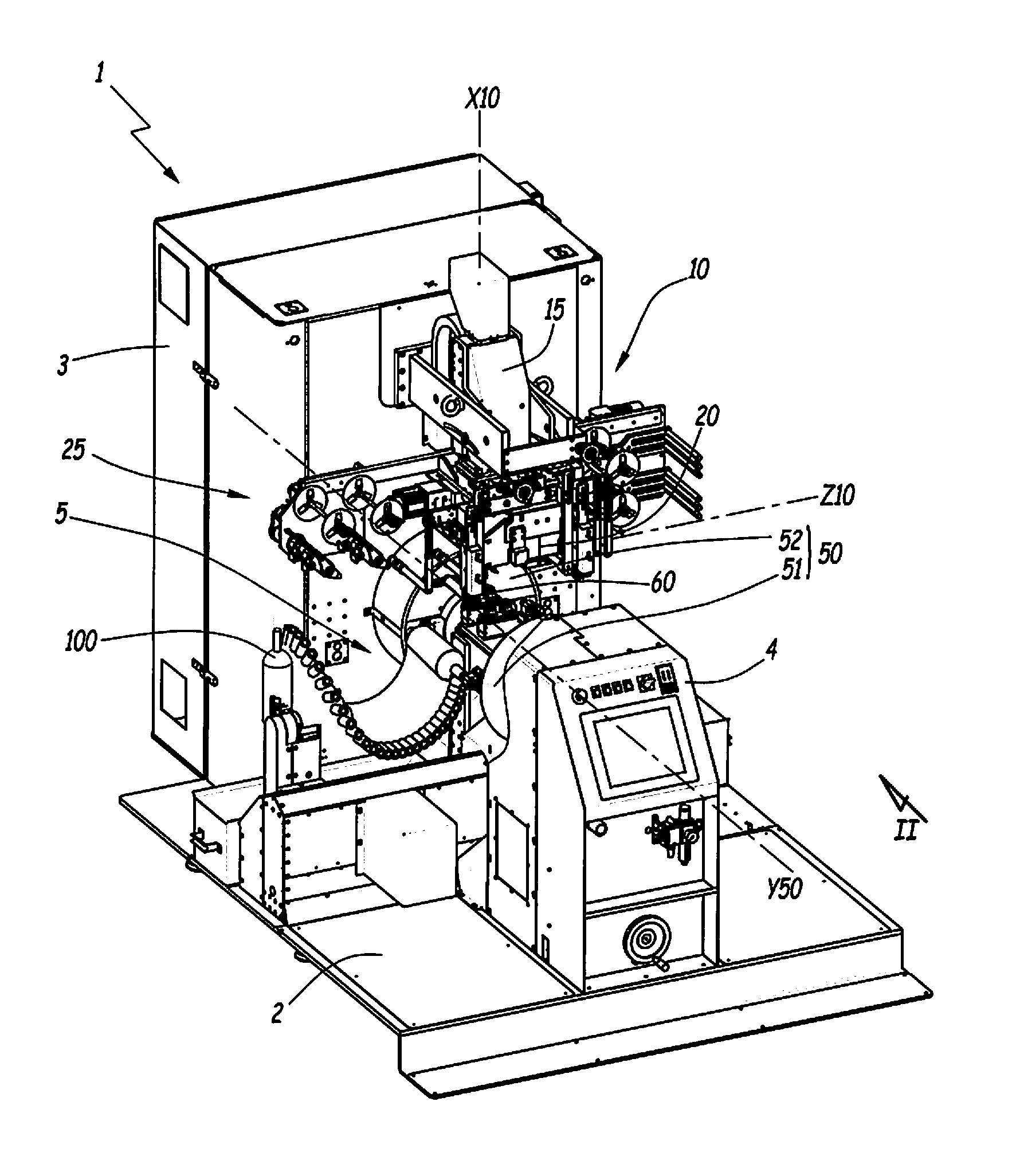 Machine and method for marking articles