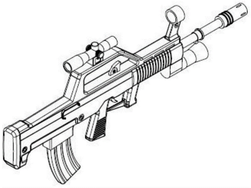 Submachine gun provided with infrared scanning and detecting sighting instrument