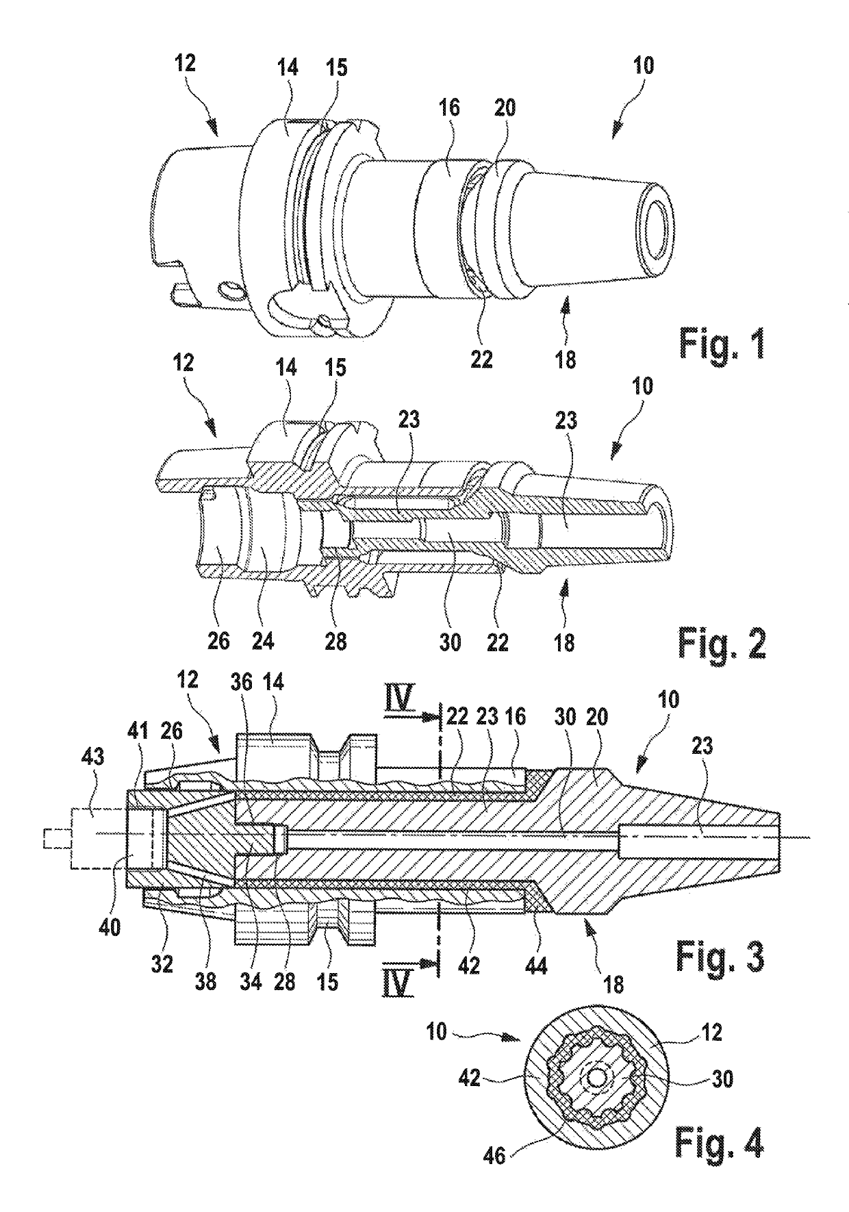 Tool receptacle with damping element