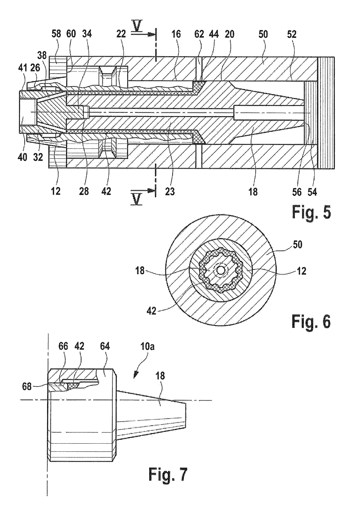 Tool receptacle with damping element