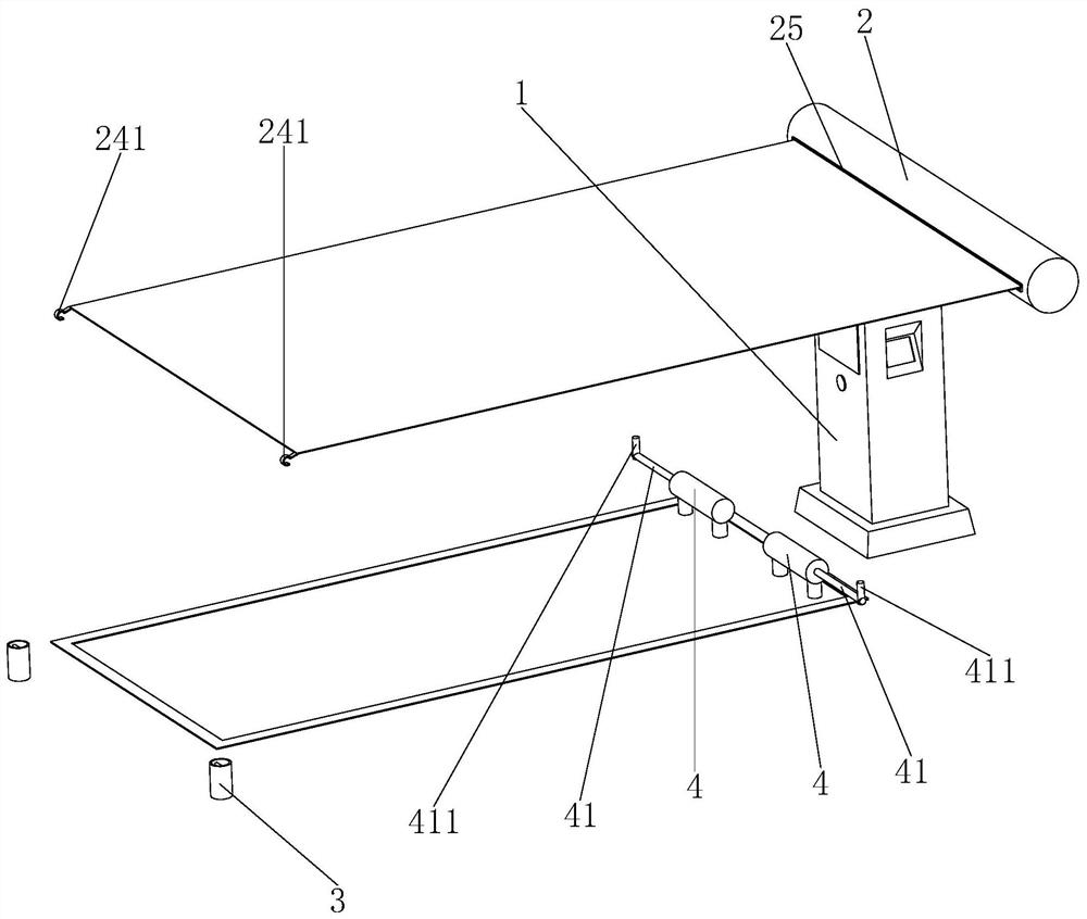 Parking lot charging pile assembly with sunshade function