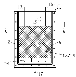 Electrochemical degradation device in modularized serial connection