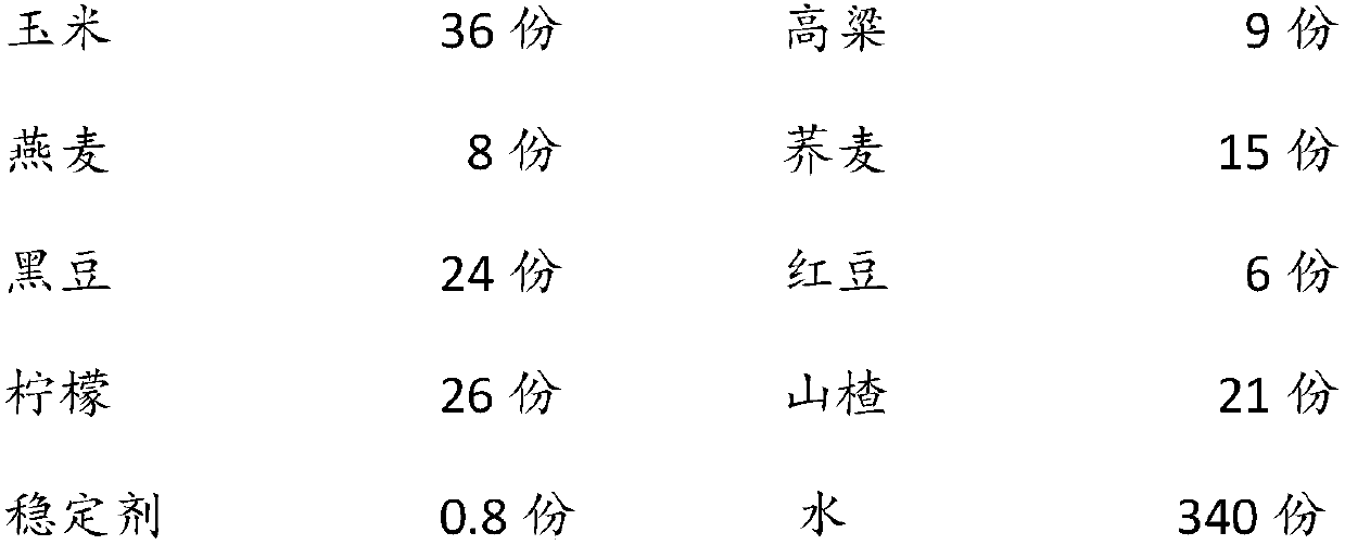 Cereal fruit beverage and preparation method thereof