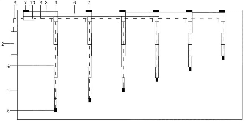 Telescopic multi-point residual chlorine concentration detection device