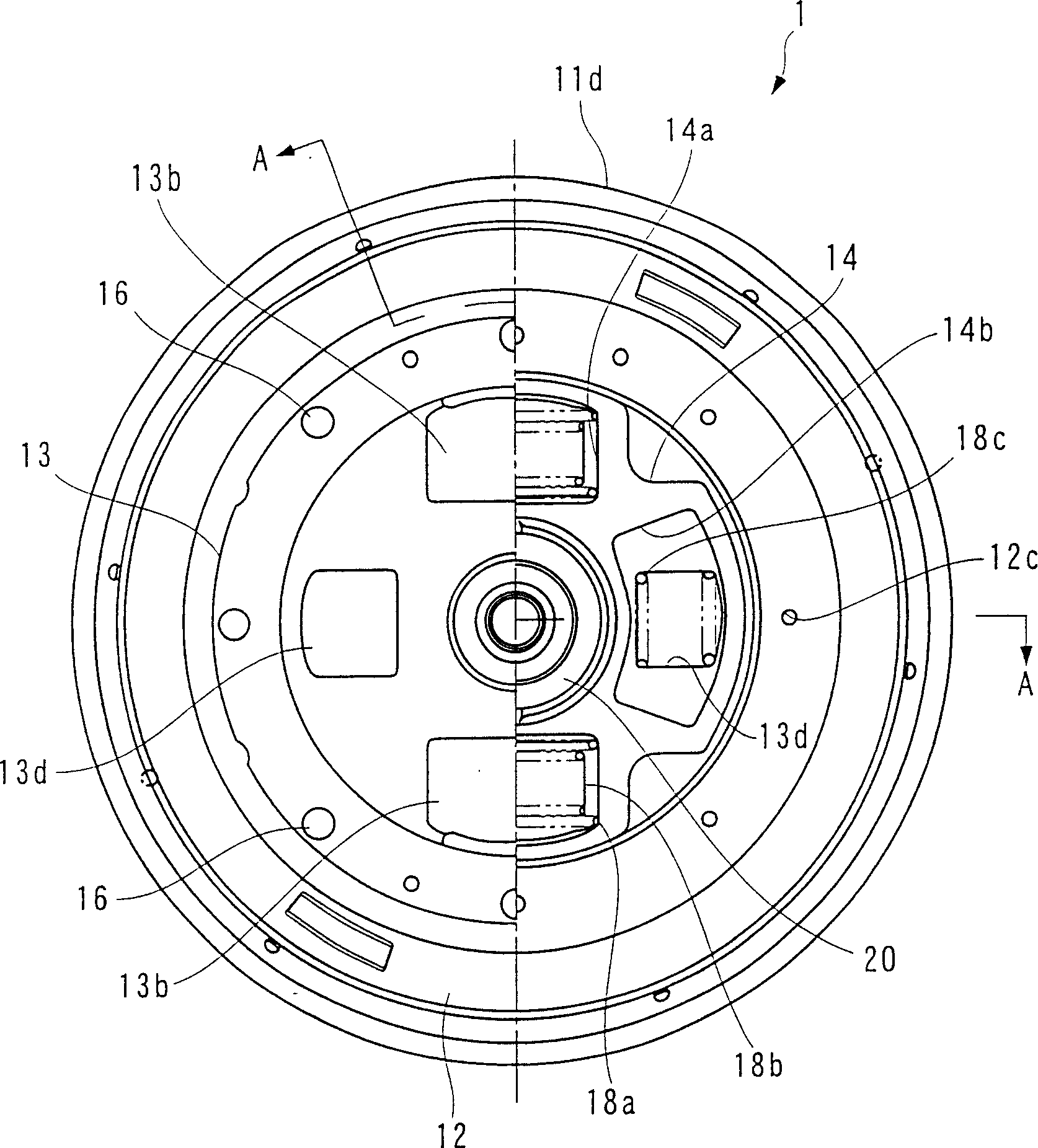 Flywheel unit of prime motor