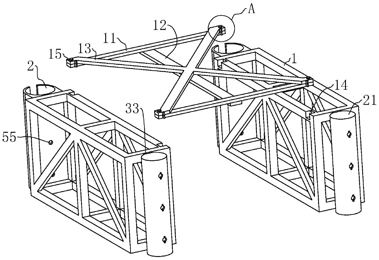 Steel structure corridor structure and hoisting construction method