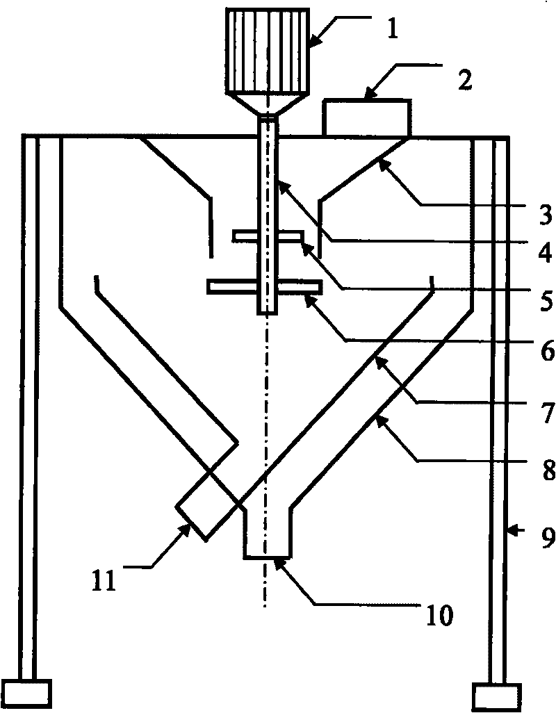 Centrifugal sand grain separation device and implementation method