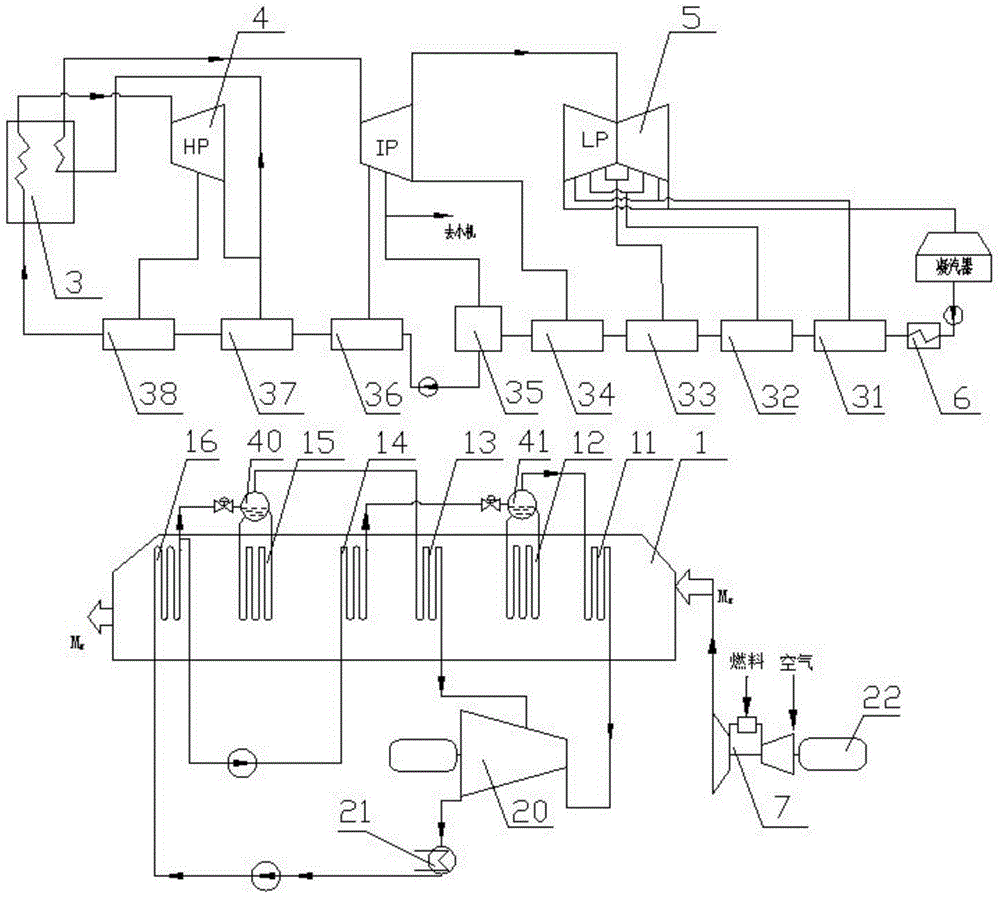 Coal-fired unit and gas turbine combined power generation system