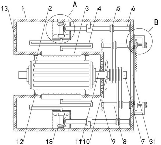 A motor with active cooling function