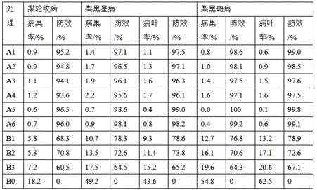 Bactericide composition for preventing and treating pear black spots and preparation method thereof