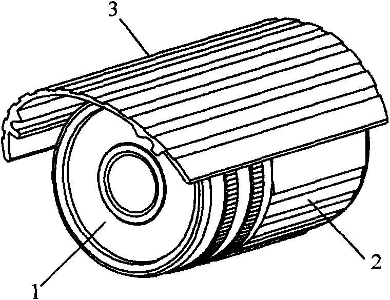 Camera and double-ring glass component thereof