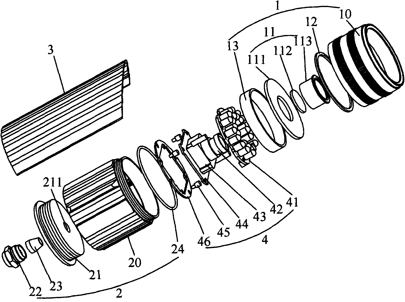 Camera and double-ring glass component thereof