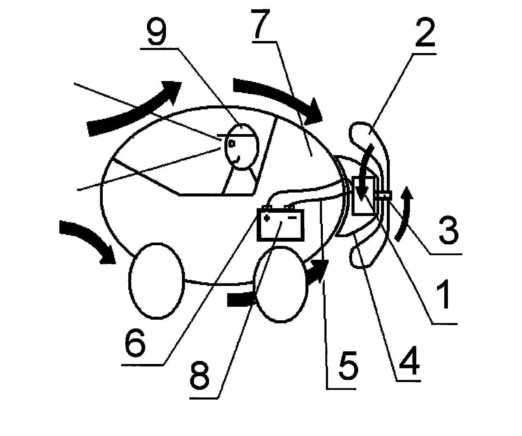 Rear-Mounted Vehicular Wind Power Generator System