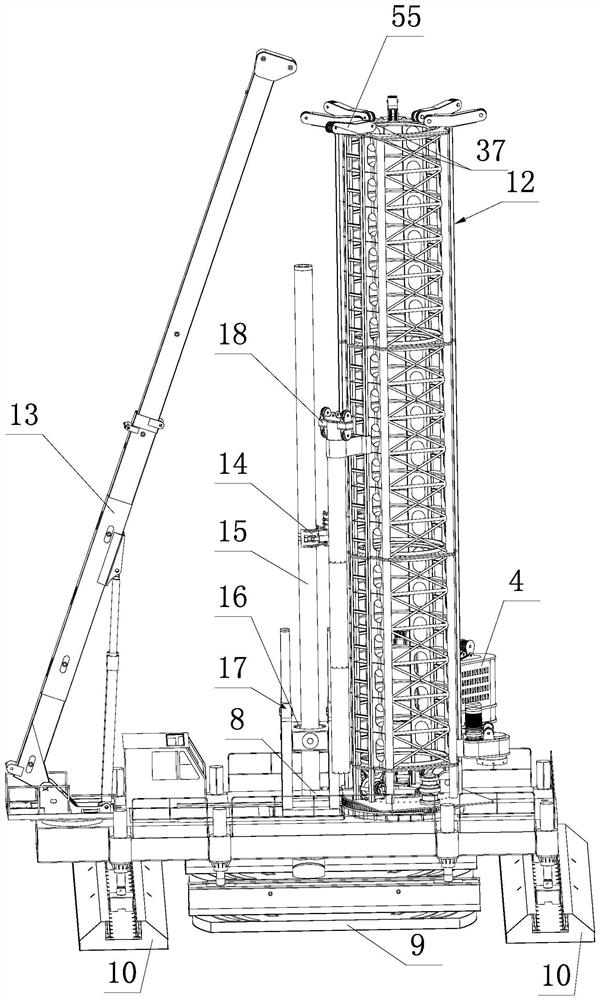 Drilling pile connecting and planting integrated machine and its construction method