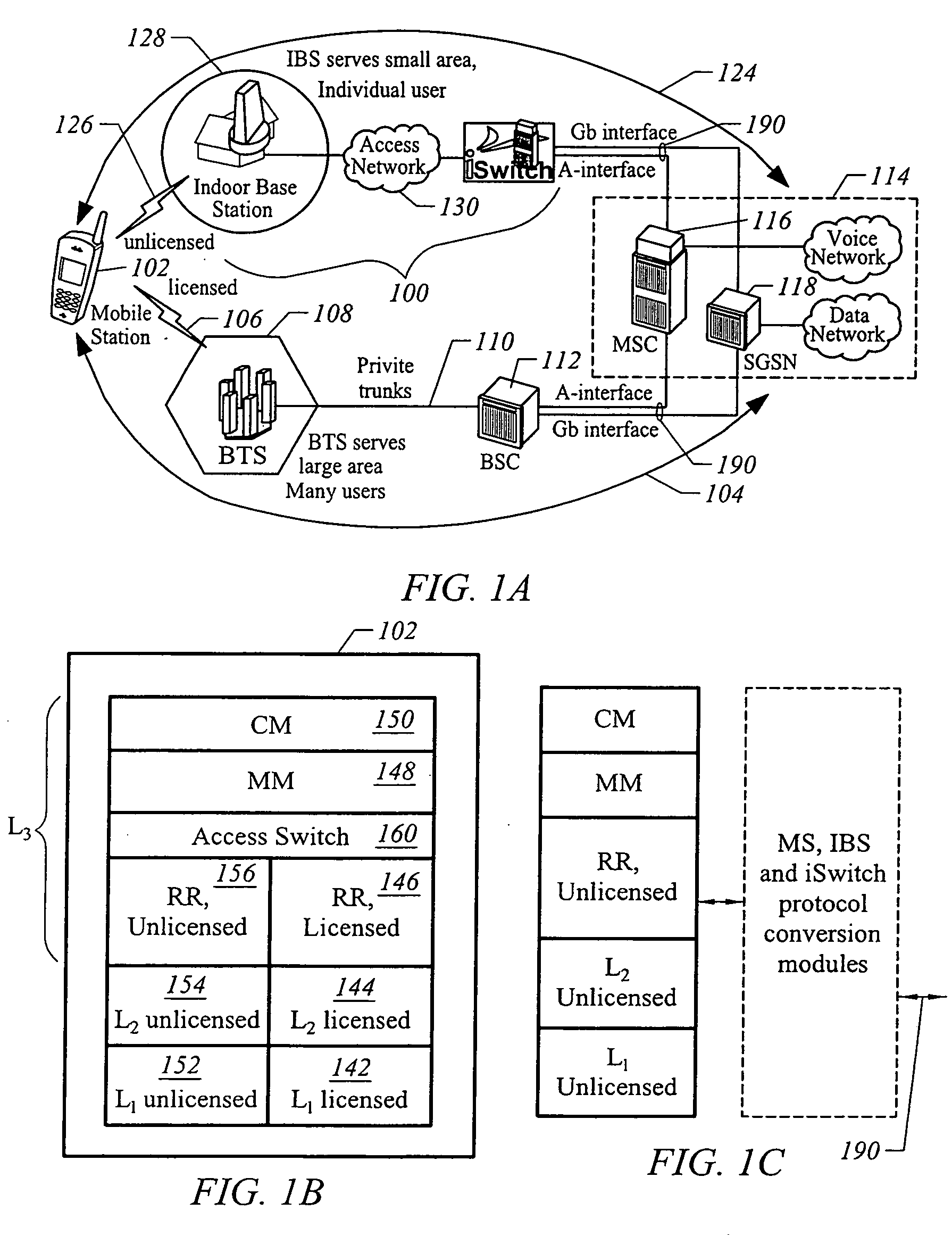 GSM signaling protocol architecture for an unlicensed wireless communication system