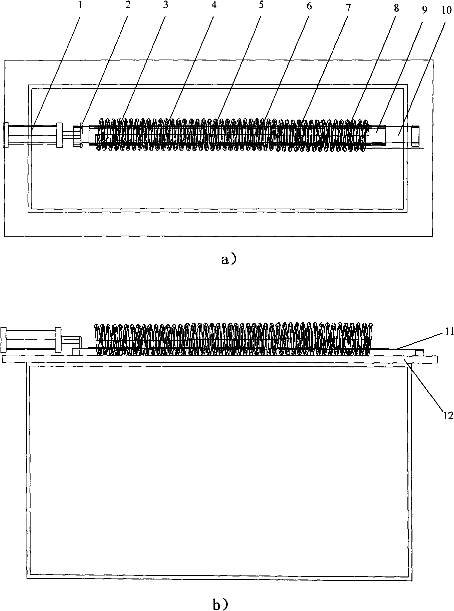 Horizontal type device for reheating semi-solid metal blank material