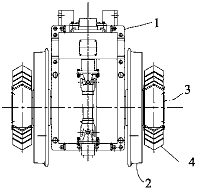 Driving device of alternating-current transmission rail traction locomotive