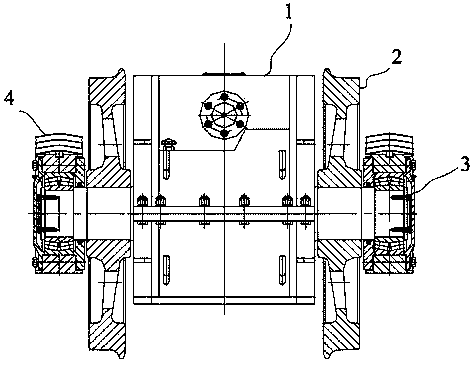 Driving device of alternating-current transmission rail traction locomotive