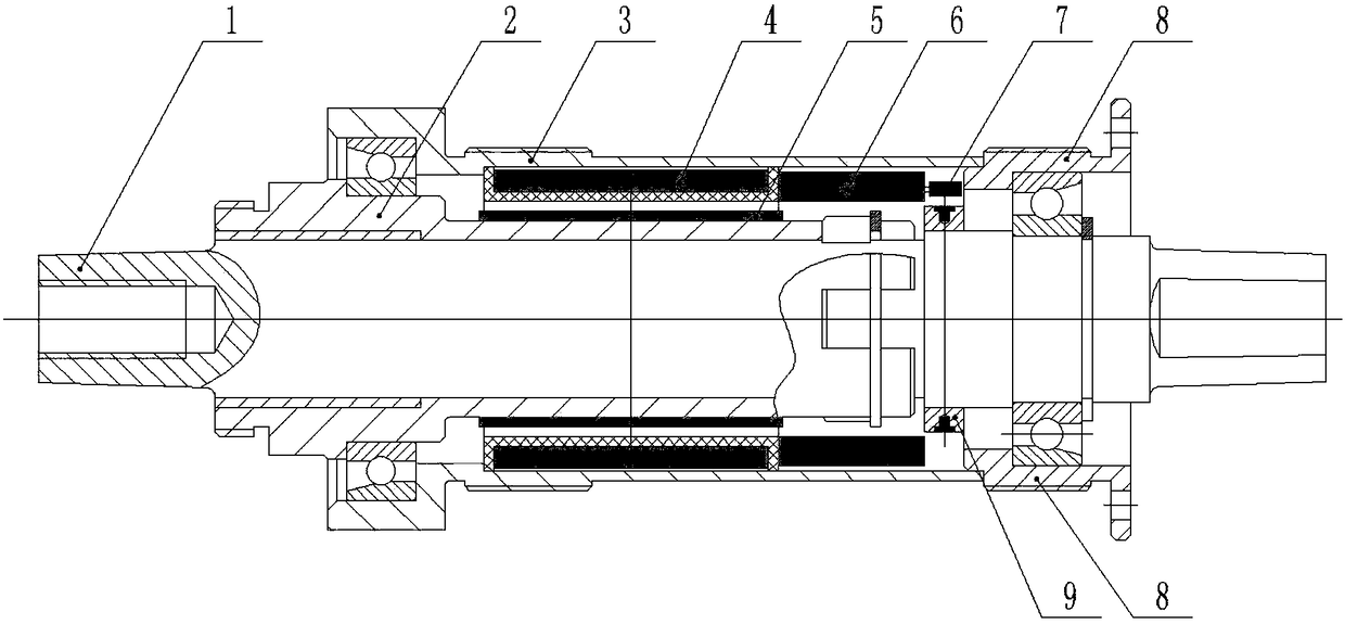Bilateral mid-axle torque sensor of booster bicycle based on converse magnetostriction effect