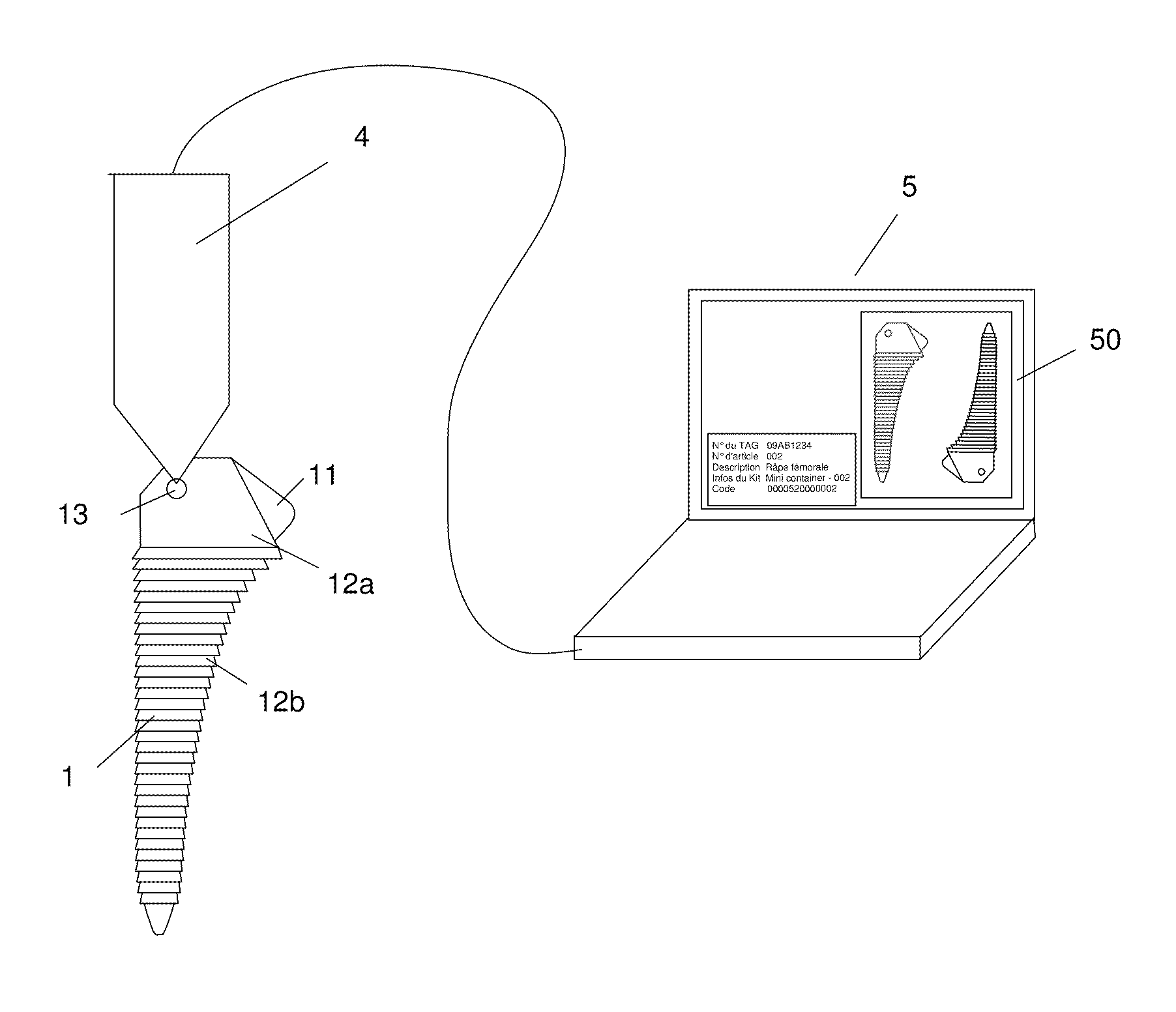 Invasive surgical instrument equipped with a transponder