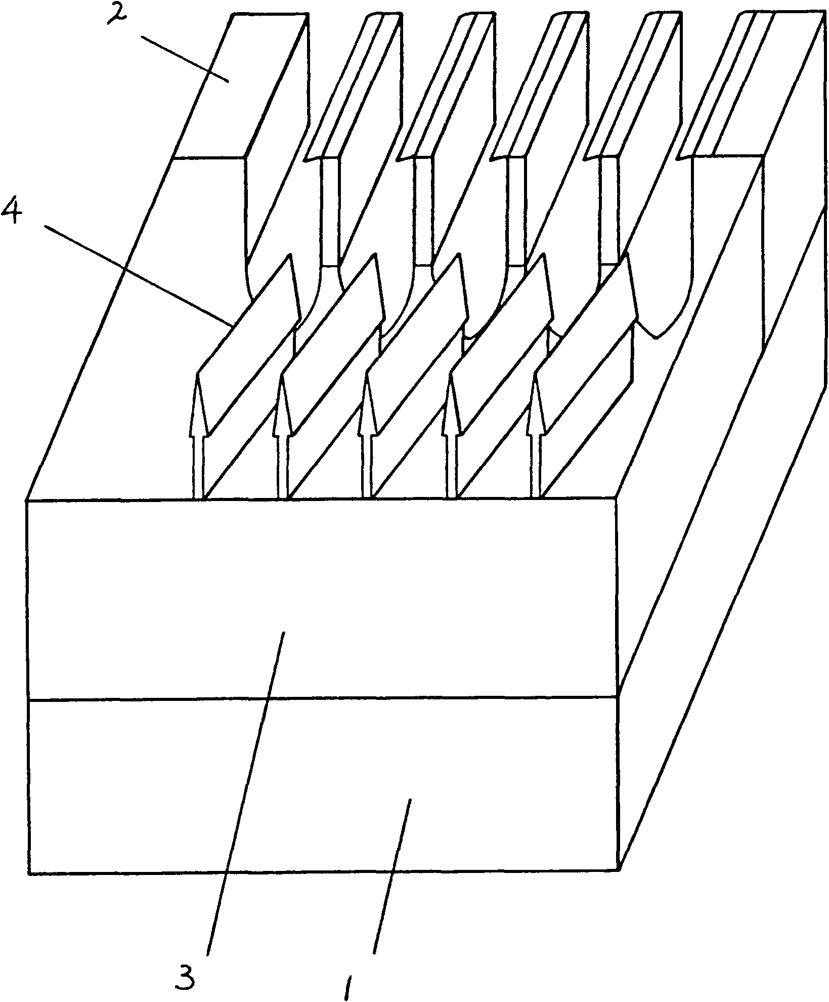 Forming device for dental floss section film stripping