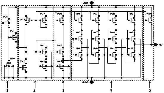 Bandgap reference voltage circuit with ultra-low power consumption under full-CMOS subthreshold work