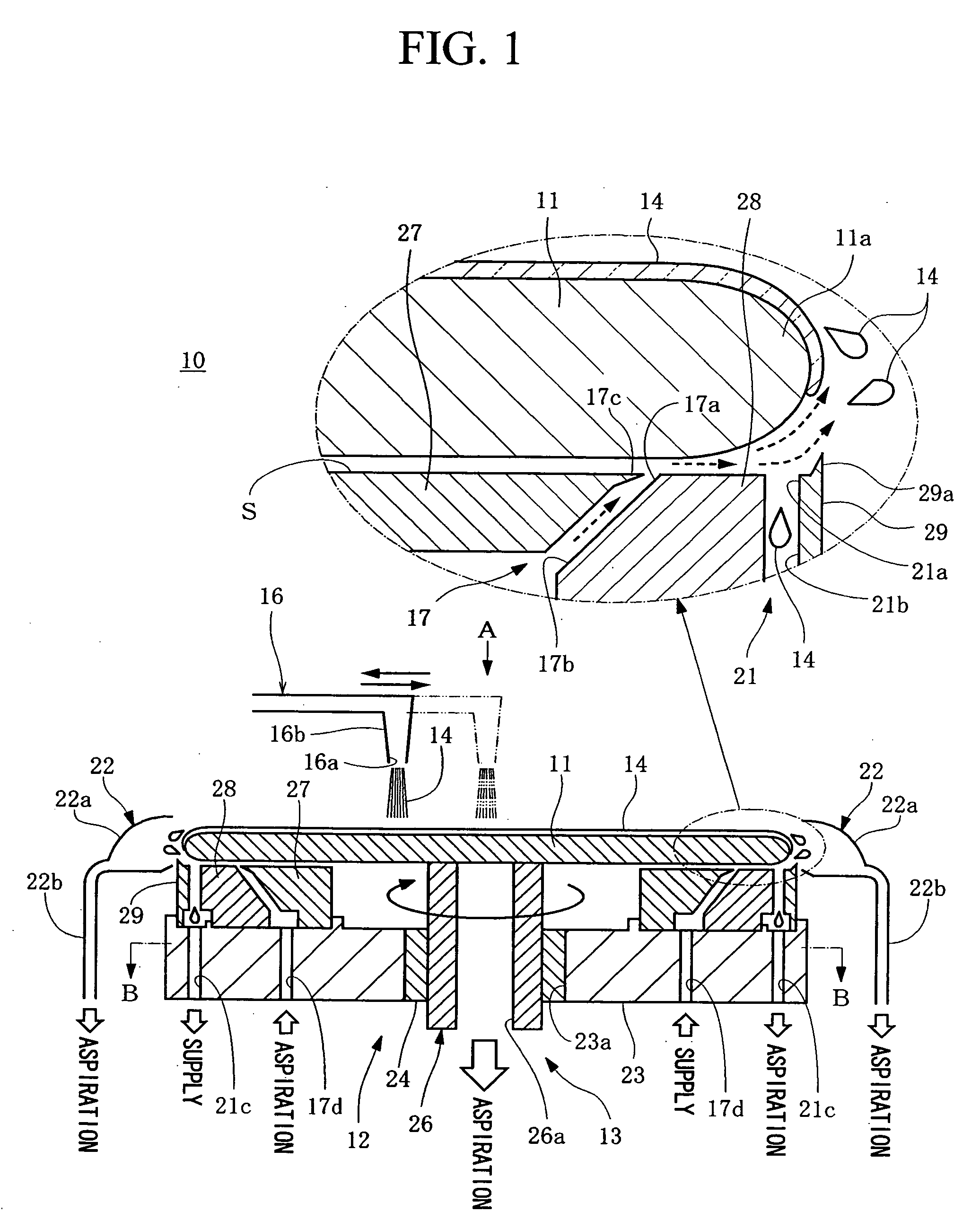 Apparatus for etching wafer by single-wafer process and single wafer type method for etching wafer